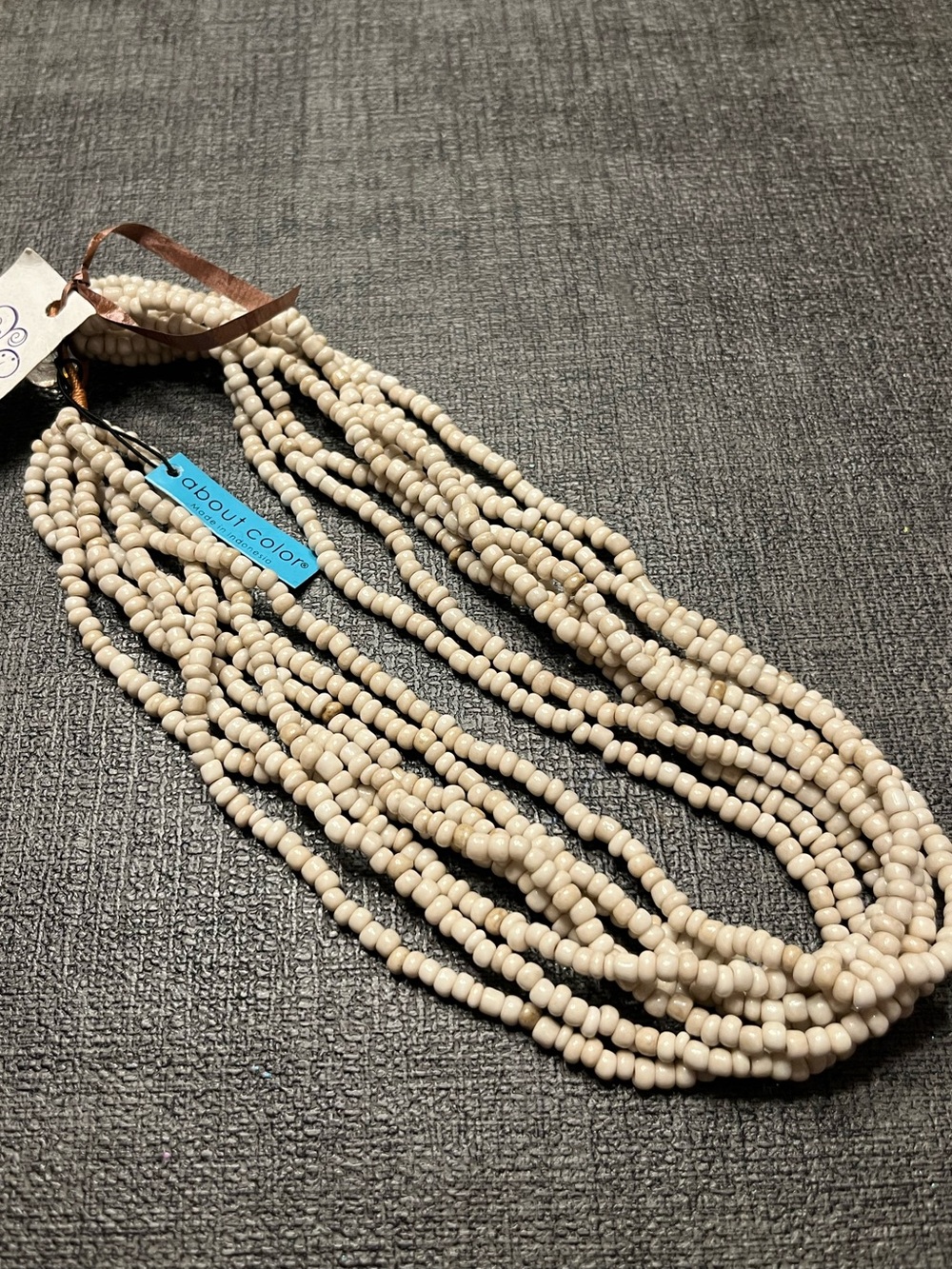 Cream color seed beads necklace